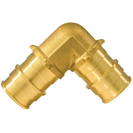 Valves ExpansionPEX Series Reducing Pipe Elbow, 12 X 34 In, Barb, 90 Deg Angle, Brass